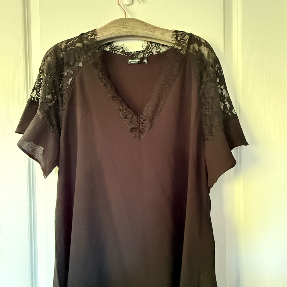 Black top with lace detail